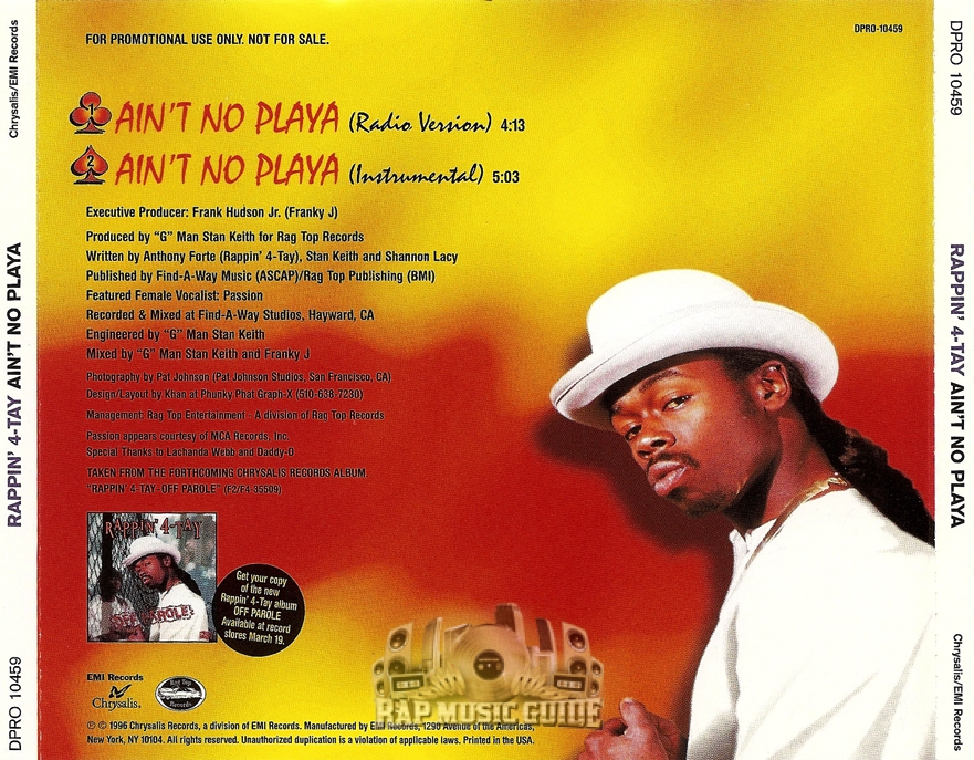 Rappin' 4-Tay - Ain't No Playa: Promo, Single. CD | Rap Music Guide